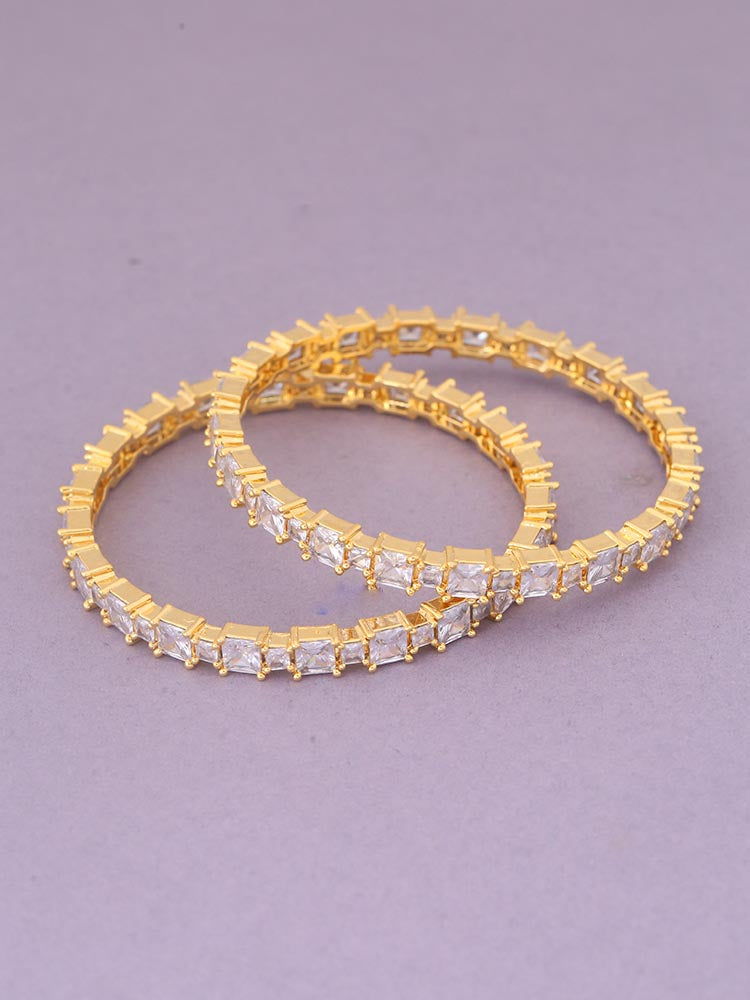Golden Dobby Zirconia Bangles