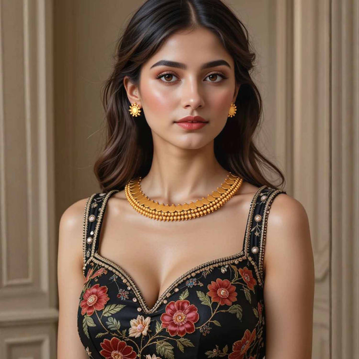 Golden Drinushri Temple Jewellery Set - New Arrival