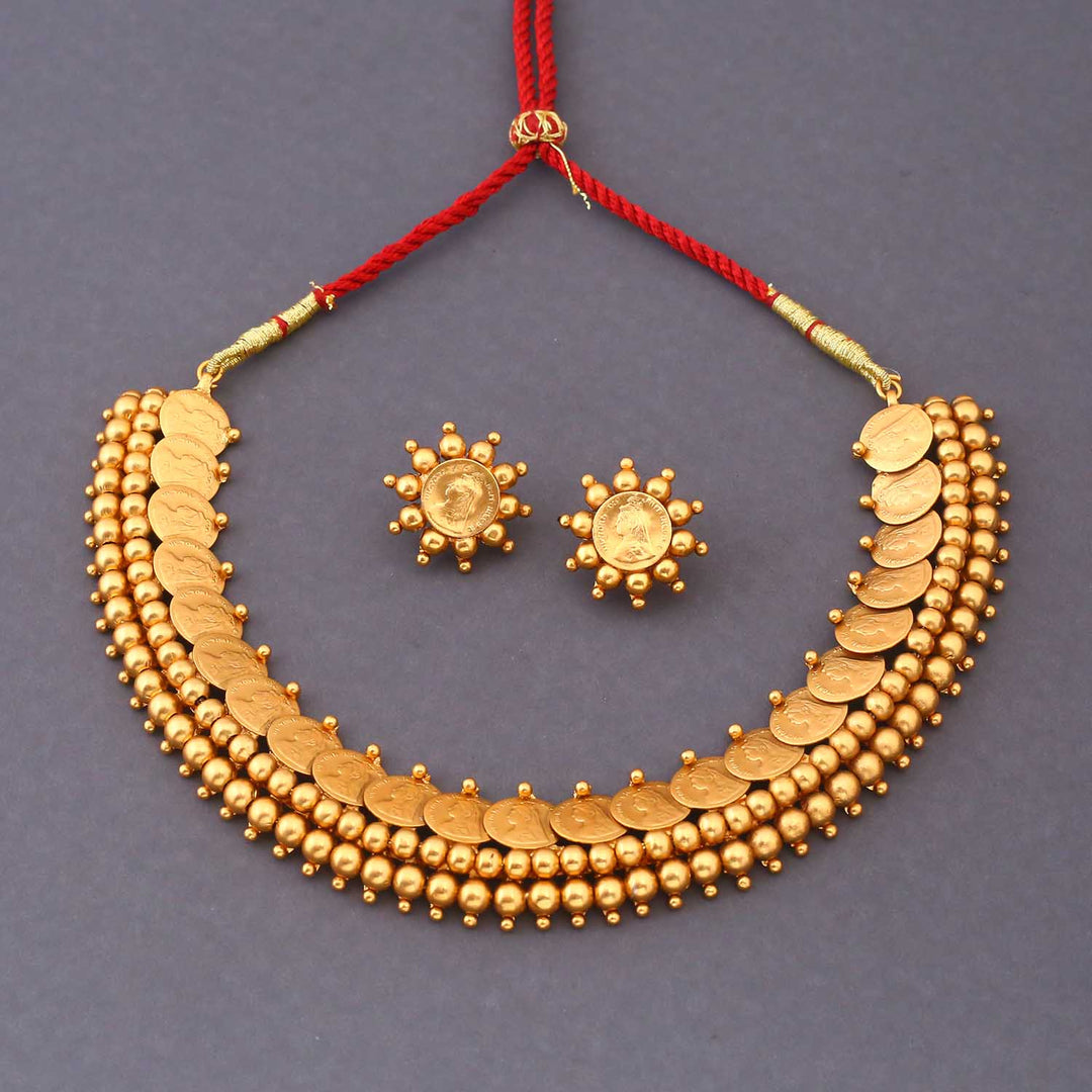 Golden Drinushri Temple Jewellery Set - New Arrival