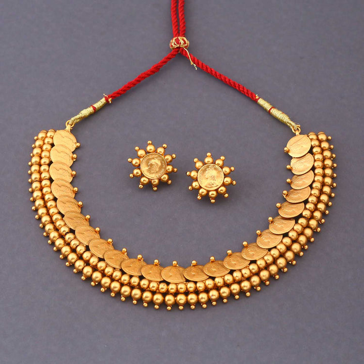 Golden Drinushri Temple Jewellery Set - New Arrival