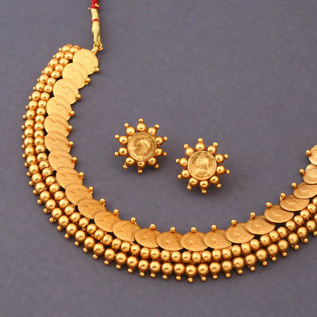 Golden Drinushri Temple Jewellery Set - New Arrival
