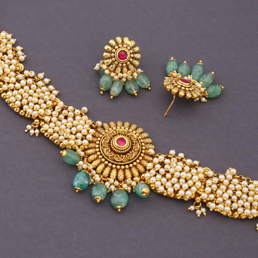 Golden Drisana Antique Jewellery Set