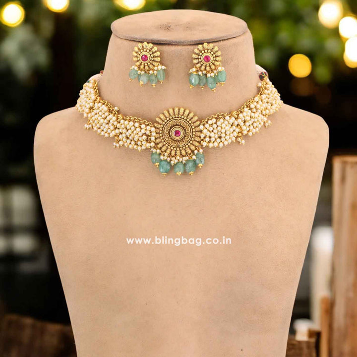 Golden Drisana Antique Jewellery Set