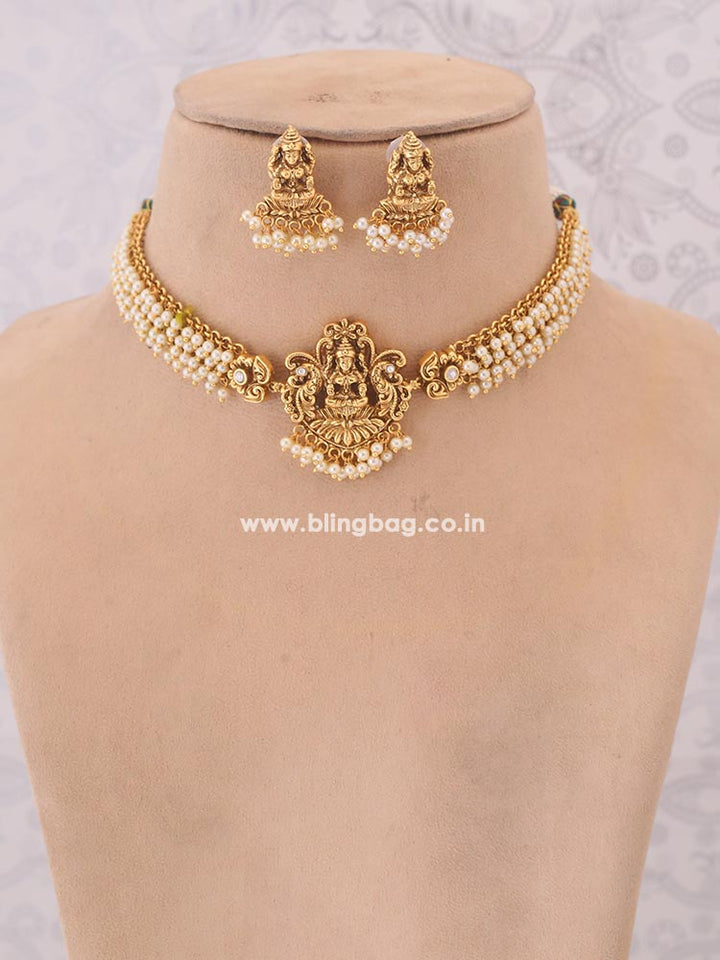 Golden Durgamati Temple Jewellery Set