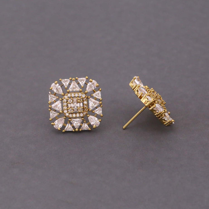 Golden Eiffran Zirconia Studs