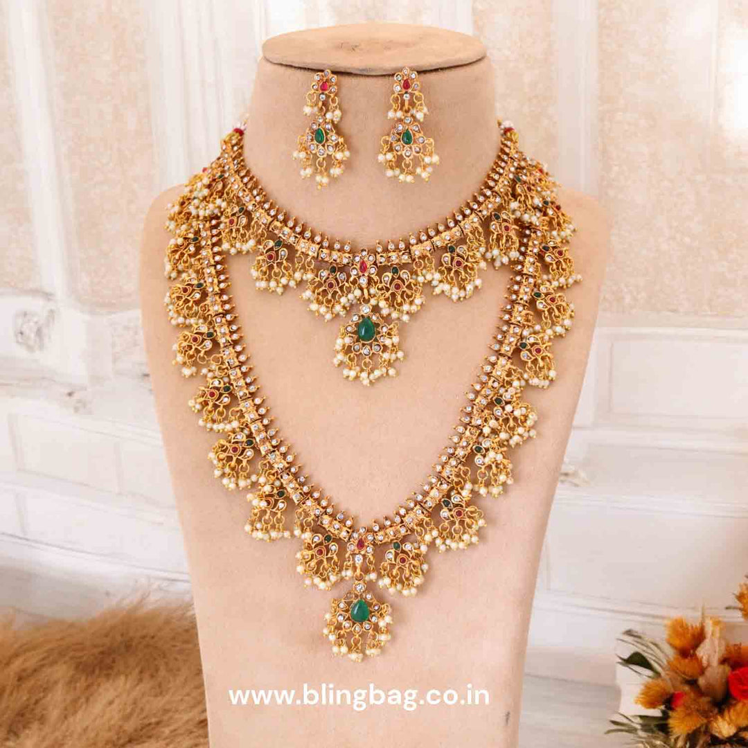 Golden Ekisha Antique Jewellery Set - New Arrival