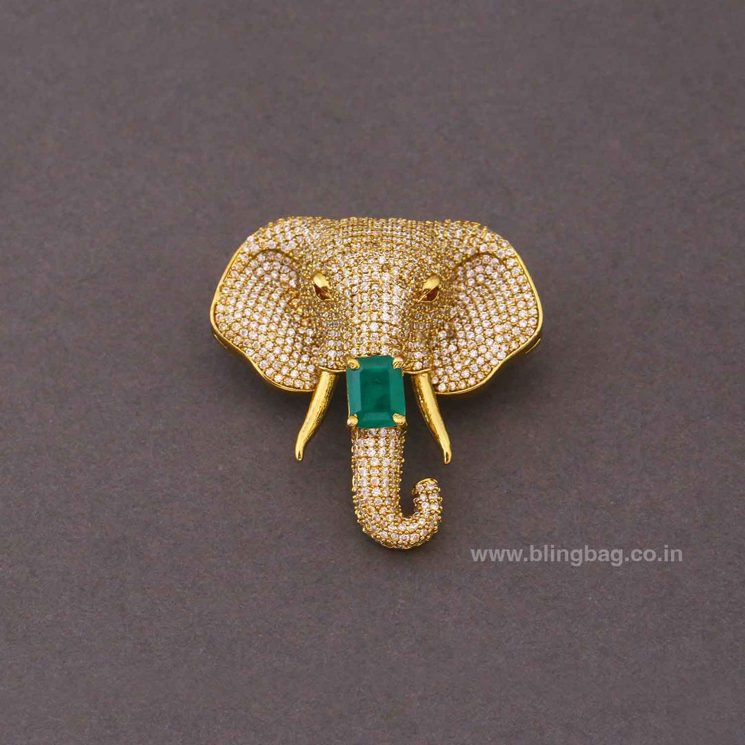 Golden Elephant  Victorian Jumbo Brooch