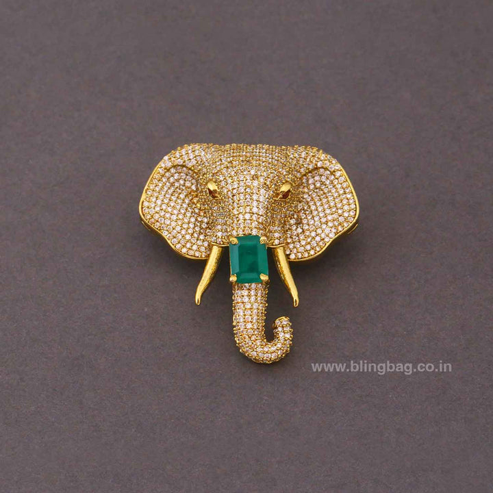 Golden Elephant  Victorian Jumbo Brooch