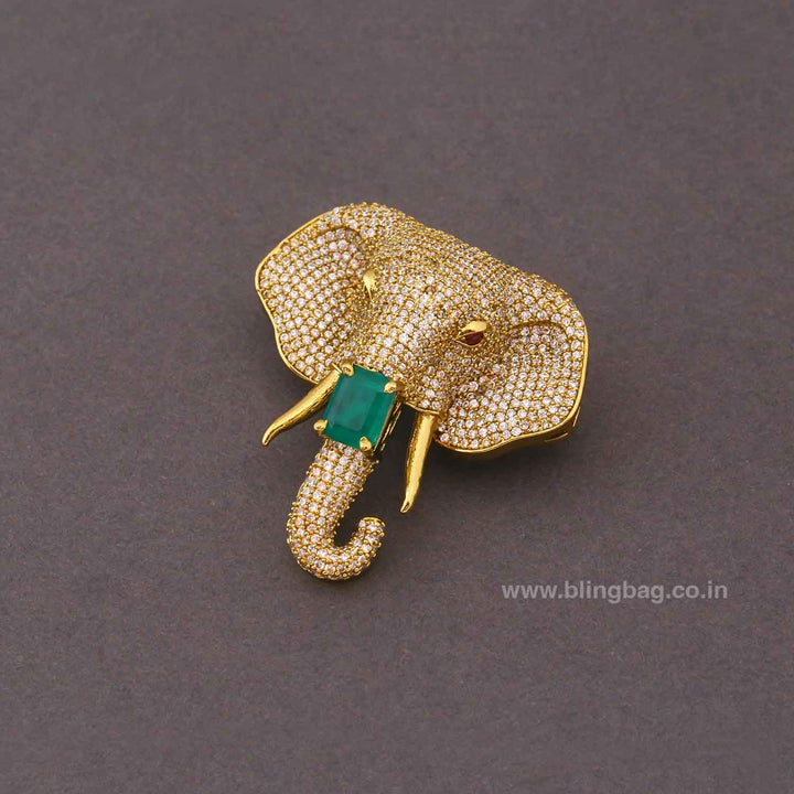 Golden Elephant  Victorian Jumbo Brooch