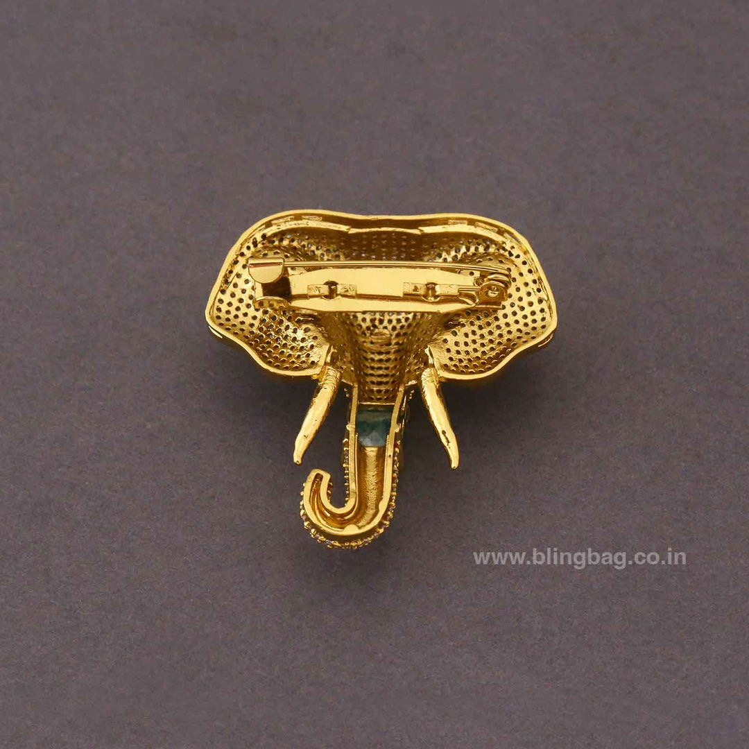 Golden Elephant  Victorian Jumbo Brooch