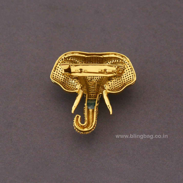 Golden Elephant  Victorian Jumbo Brooch