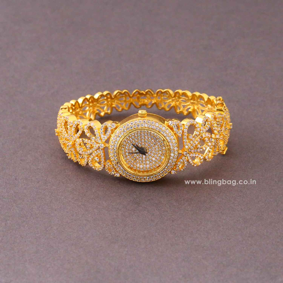 Golden Ellarose Zirconia Watch