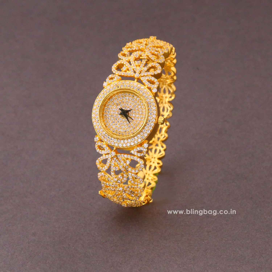 Golden Ellarose Zirconia Watch