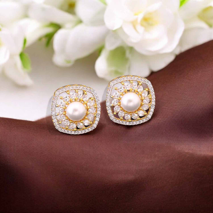 Golden Elodie Zirconia Studs