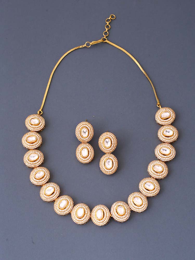 Golden Ensley Zirconia Jewellery Set