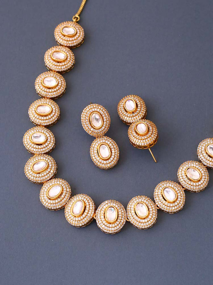 Golden Ensley Zirconia Jewellery Set
