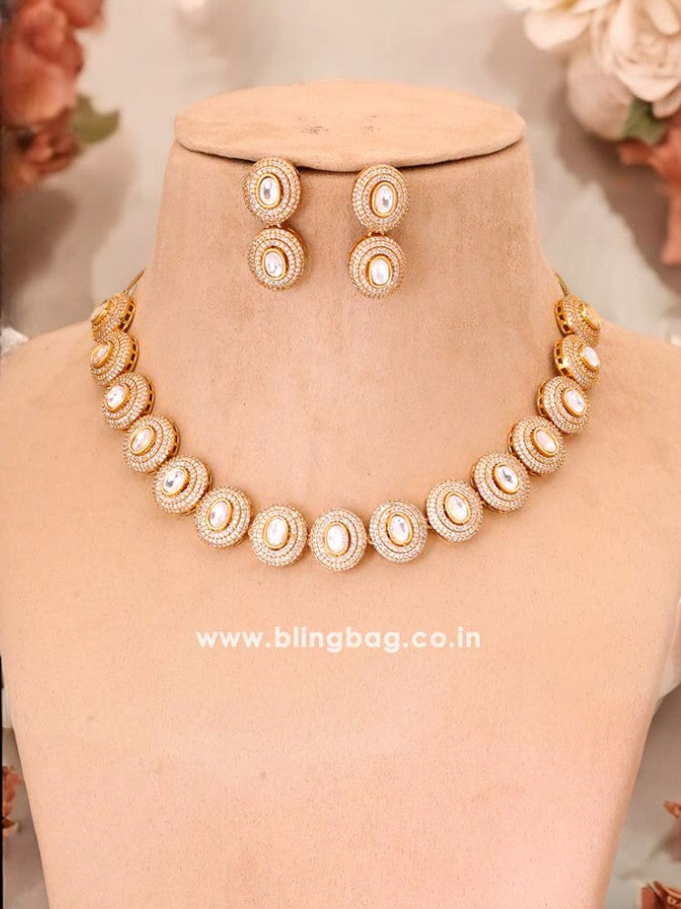 Golden Ensley Zirconia Jewellery Set