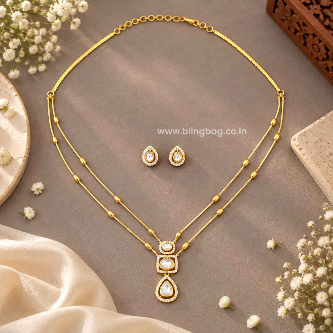 Golden Eshara Antique Jewellery Set- New Arrival