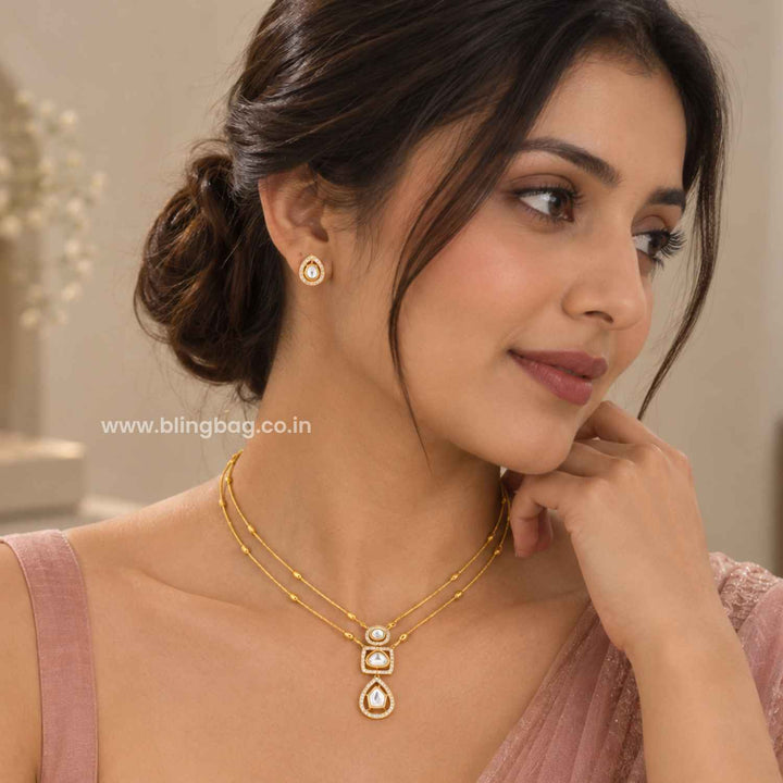 Golden Eshara Antique Jewellery Set- New Arrival