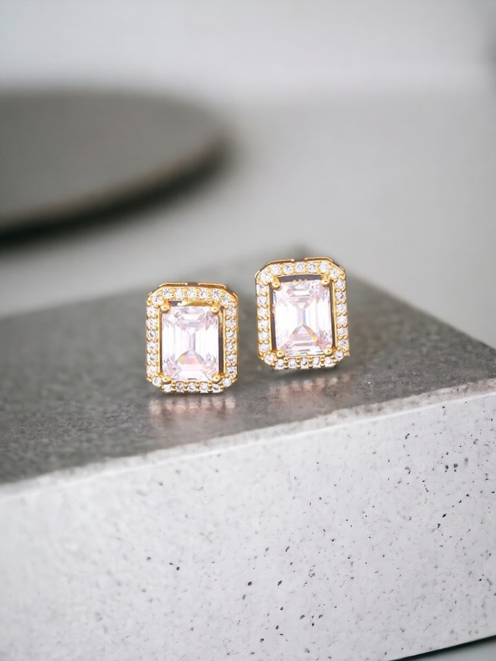 Golden Shiba Zirconia Studs