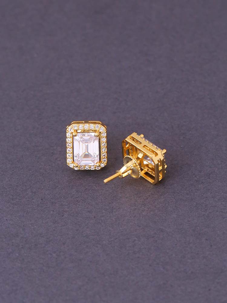 Golden Shiba Zirconia Studs
