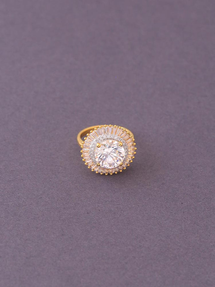 Golden Eton Zirconia Ring - EOSS
