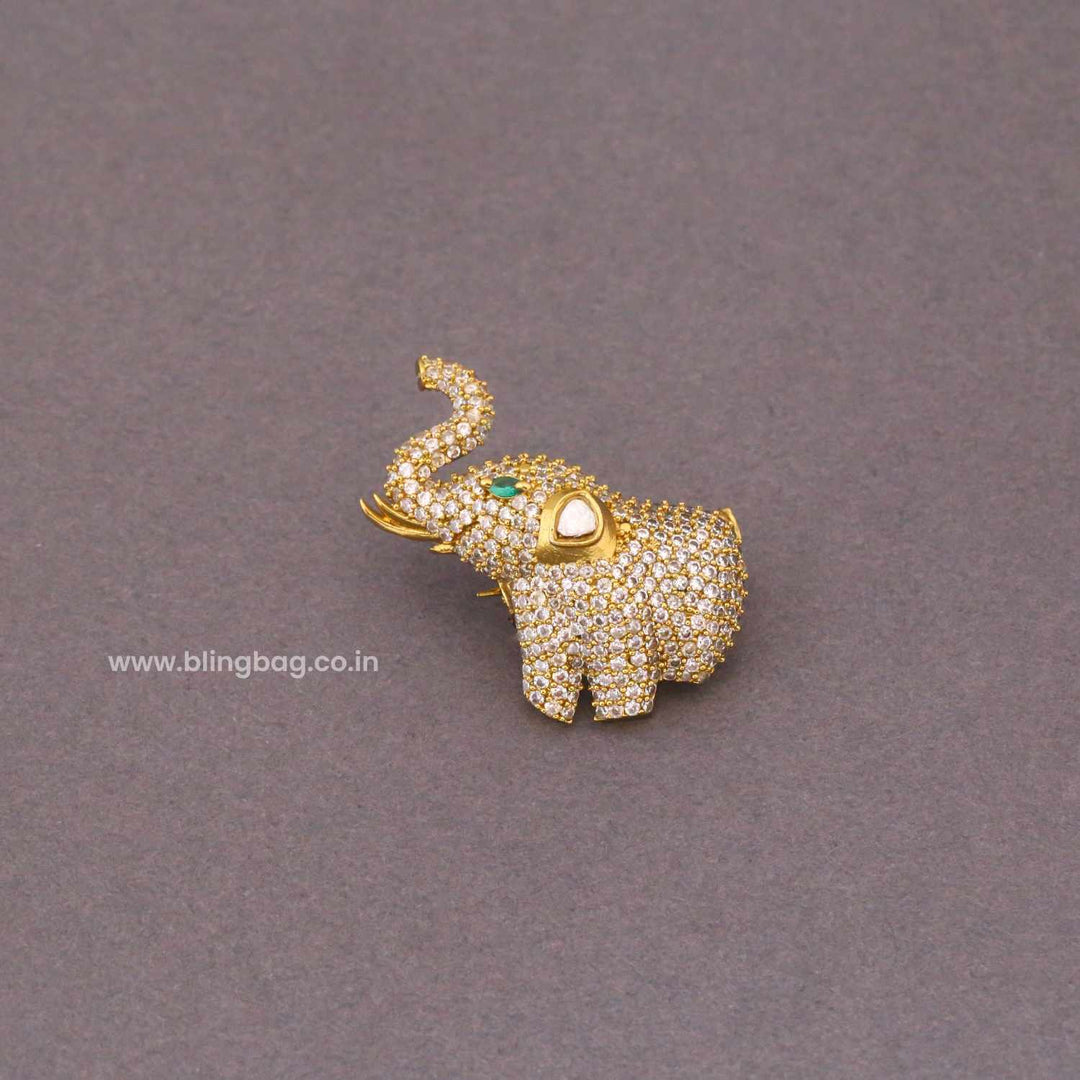 Golden Eye Royal Elephant Brooch