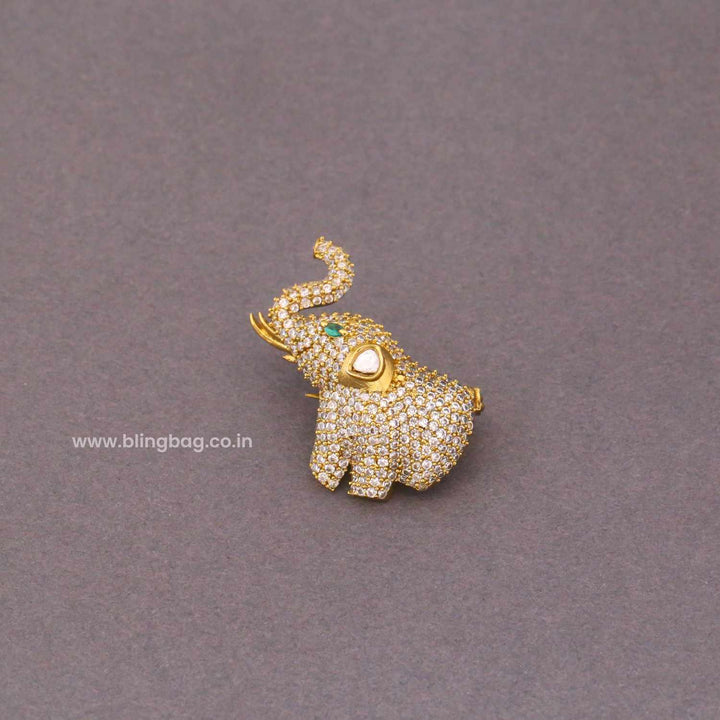 Golden Eye Royal Elephant Brooch