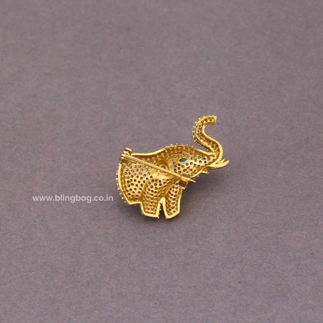 Golden Eye Royal Elephant Brooch