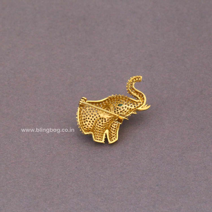 Golden Eye Royal Elephant Brooch