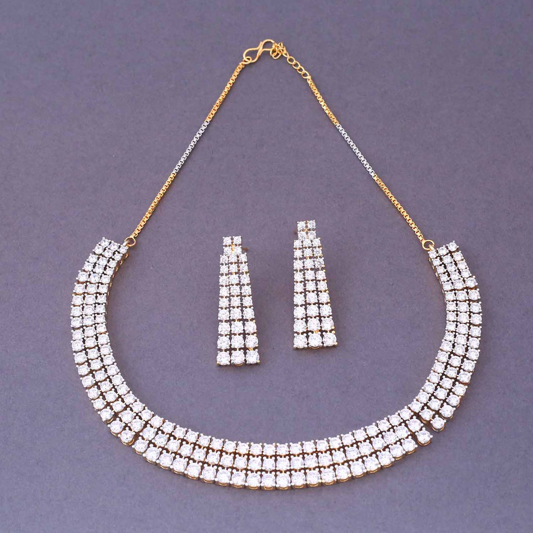 Golden Ezzy Zirconia Jewellery Set