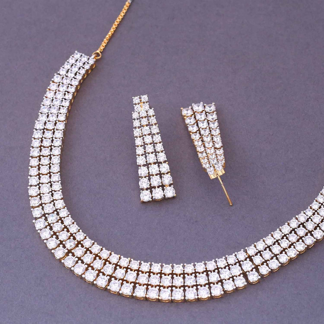 Golden Ezzy Zirconia Jewellery Set
