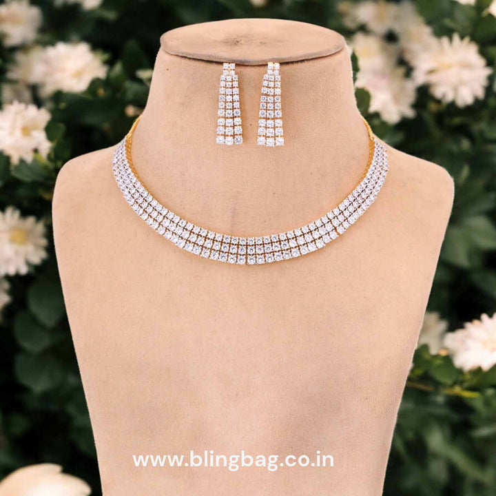 Golden Ezzy Zirconia Jewellery Set