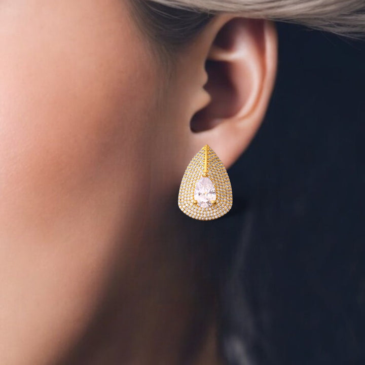 Golden Ferdinand Zirconia Studs