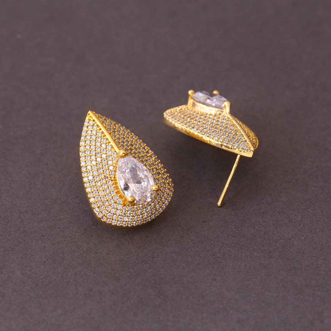 Golden Ferdinand Zirconia Studs