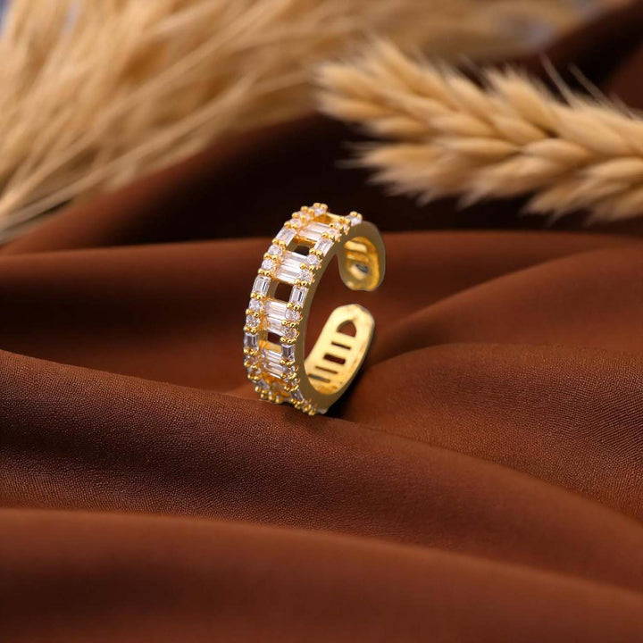 Golden Flo Zirconia Ring