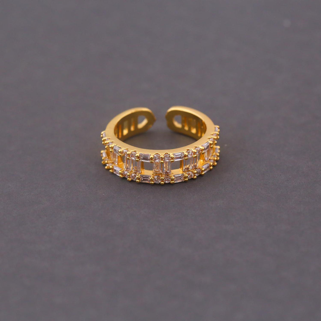 Golden Flo Zirconia Ring