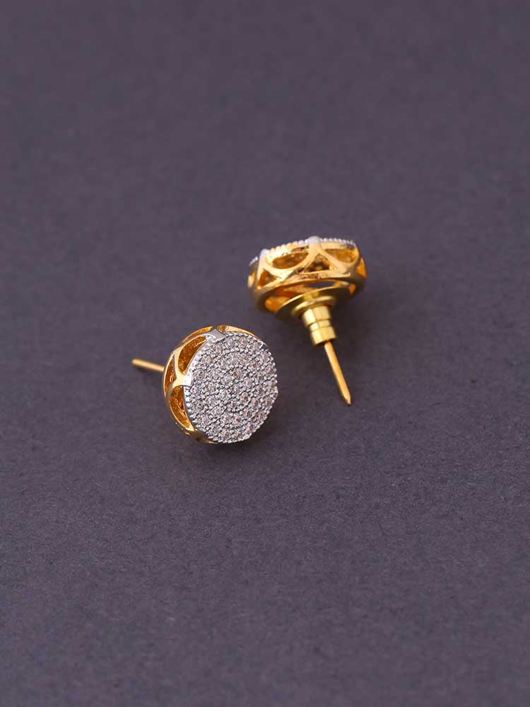 Golden Floria Zirconia Studs