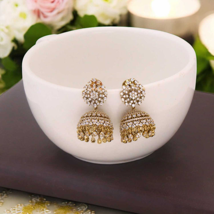 Golden Francesca Zirconia Jhumkis