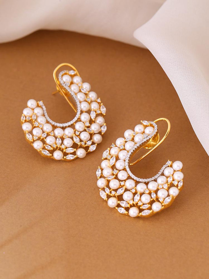 Golden Francine Zirconia Studs