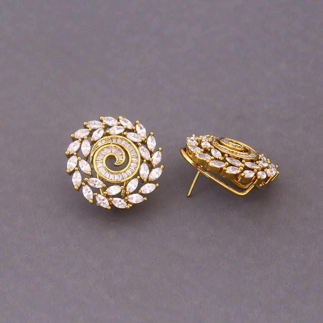 Golden Frankie Zirconia Studs