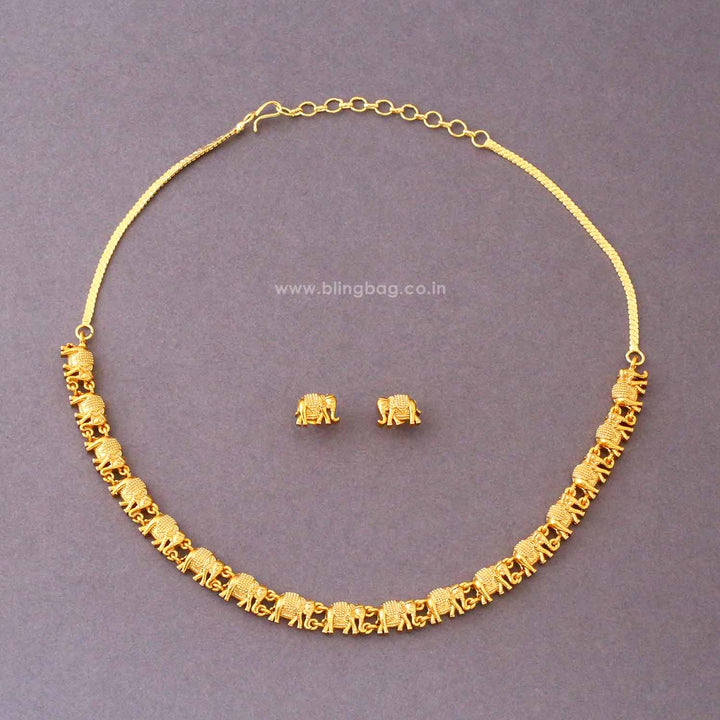 Golden Gaj-Leela Antique Jewellery Set- New Arrival