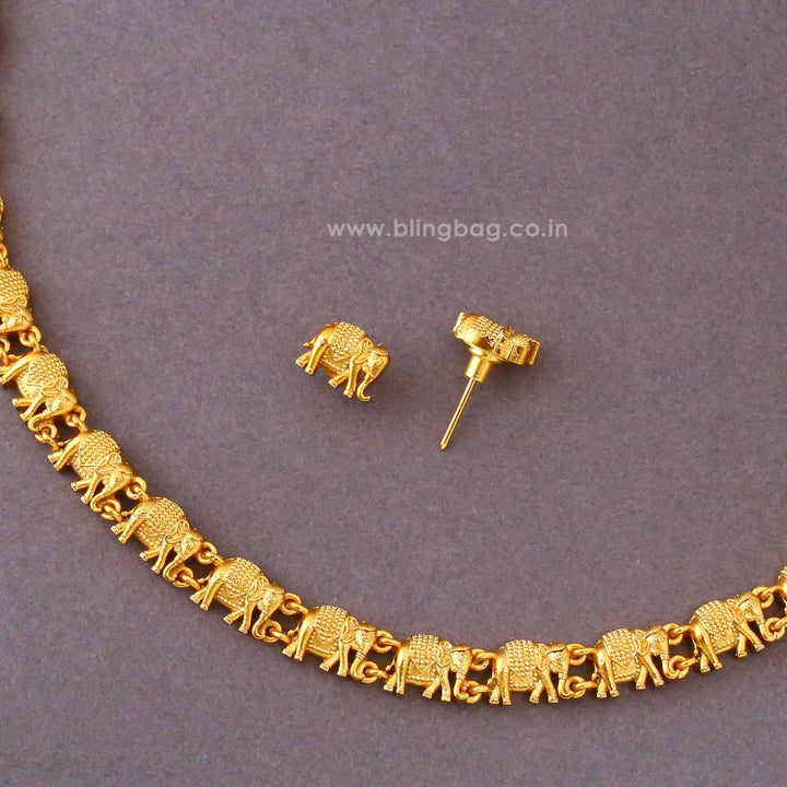 Golden Gaj-Leela Antique Jewellery Set- New Arrival