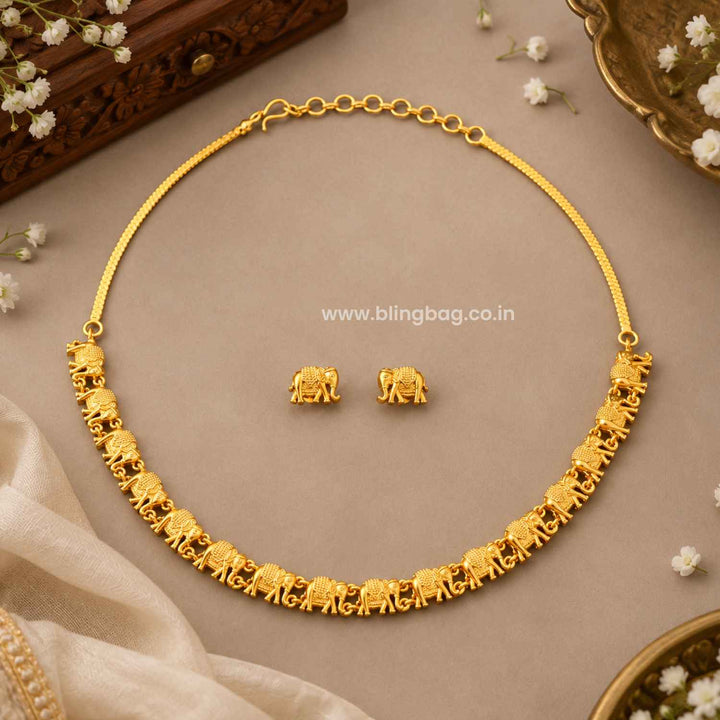 Golden Gaj-Leela Antique Jewellery Set- New Arrival