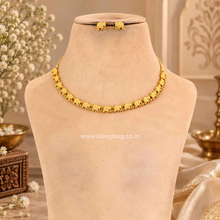 Golden Gaj-Leela Antique Jewellery Set- New Arrival