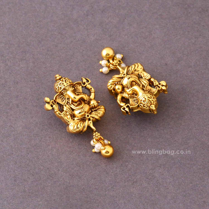 Golden Gajanana Studs