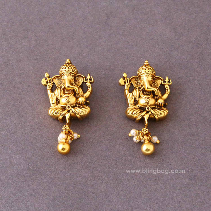 Golden Gajanana Studs