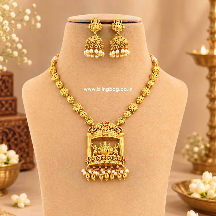 Golden Gangaita Temple Jewellery Set- New Arrival