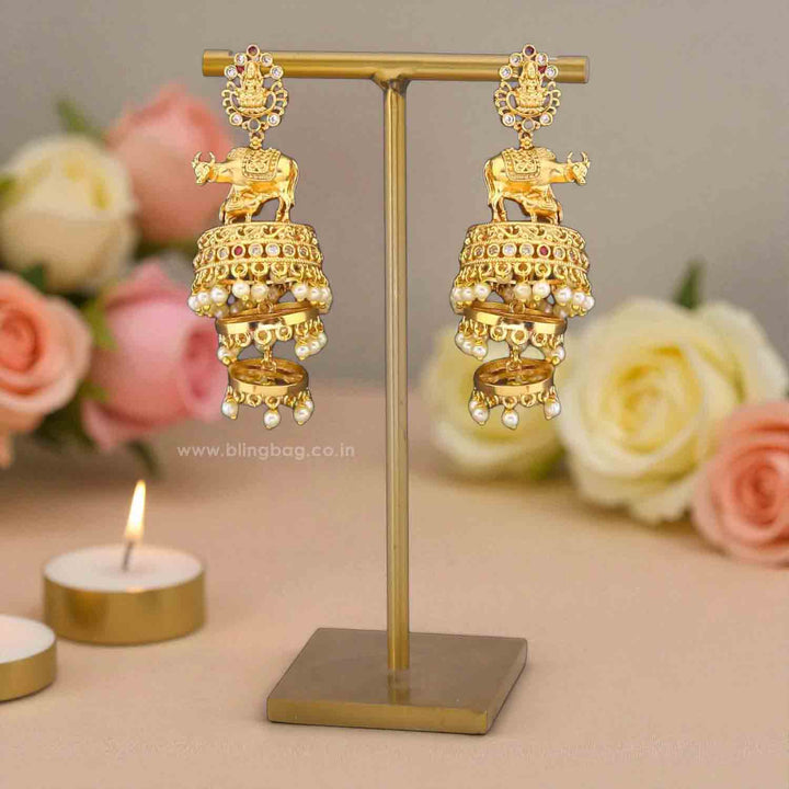 Golden Gau Jhumkis