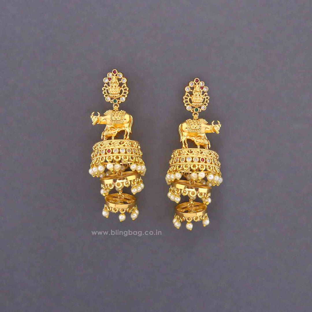 Golden Gau Jhumkis